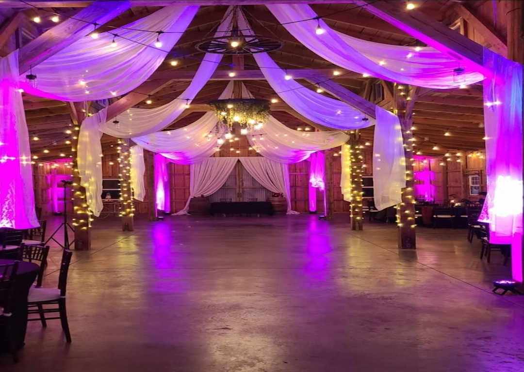 Uplighting in a Wedding Reception Hall