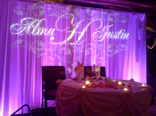 Uplighting and Monogram for a Wedding Reception in Savannah Georgia